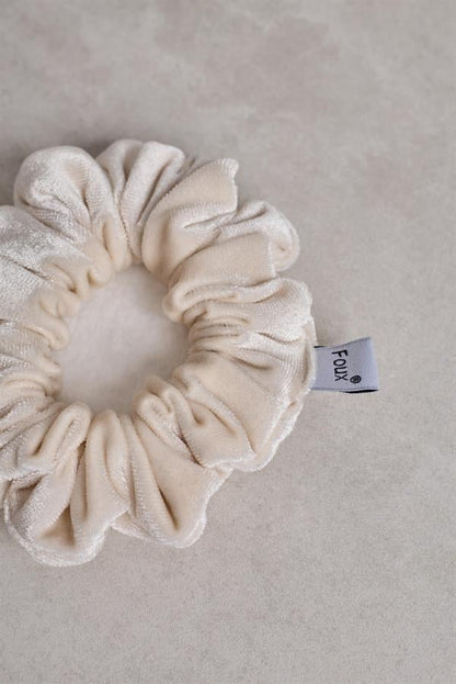 White Velvet Small Scrunchie