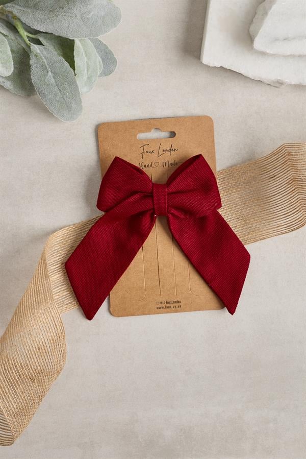 Burgundy Mini Bow Tie