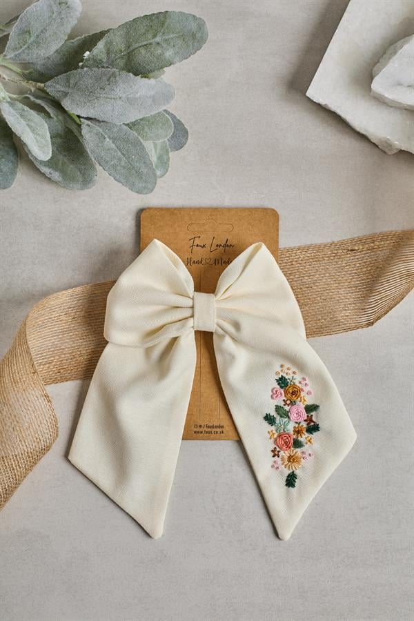 Bouquet Bow Tie Hand Embroidered