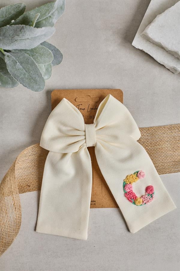 C Embroidered Bow Tie