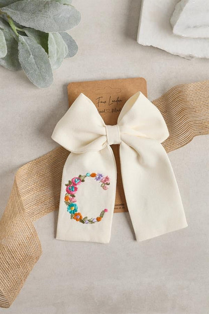 Letter Hand Embroidered Bow Tie