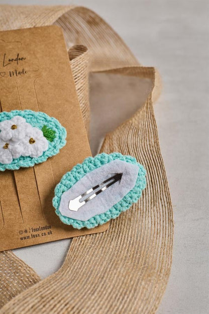 Wreath Mint Crochet Clips