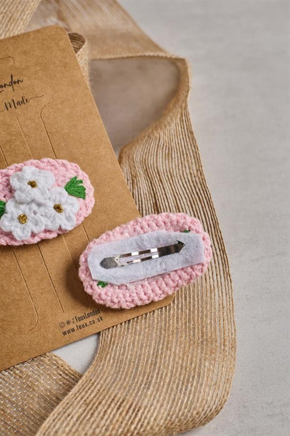 Wreath Pink Crochet Clips