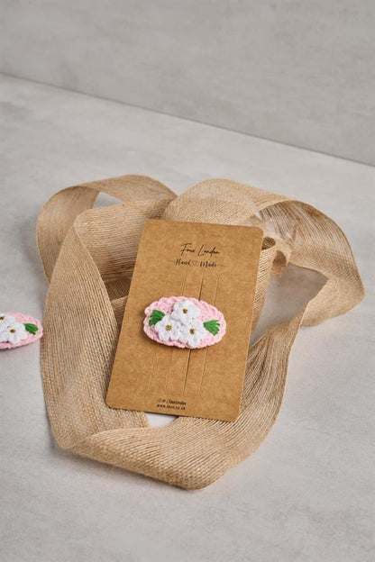 Wreath Pink Crochet Clips