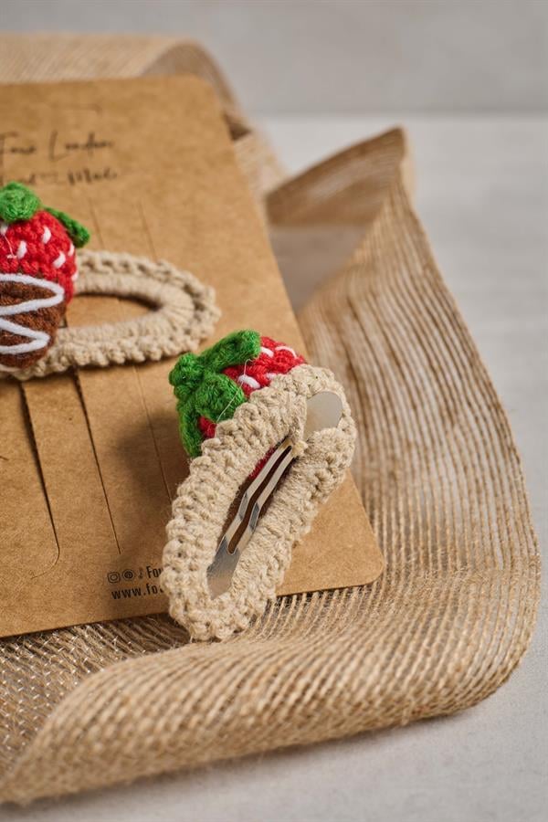 Strawberry Chocolate 3D Crochet Clips