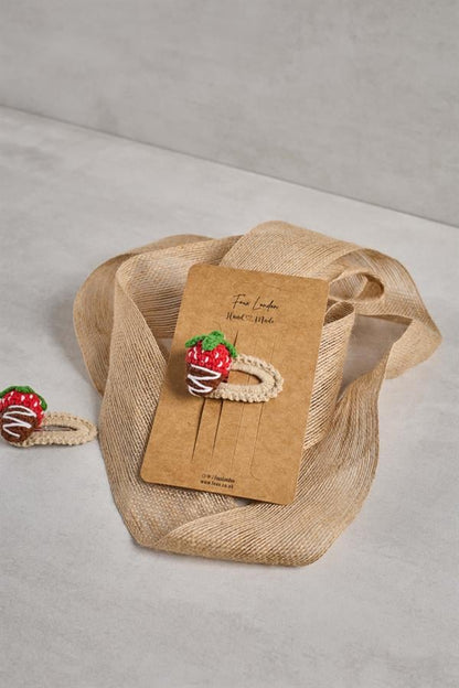 Strawberry Chocolate 3D Crochet Clips