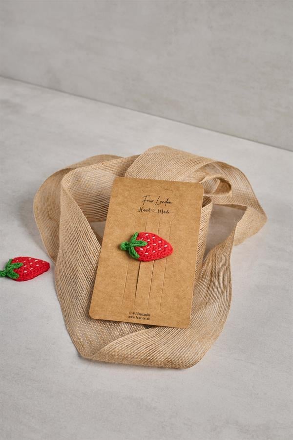 Strawberry Crochet Clips