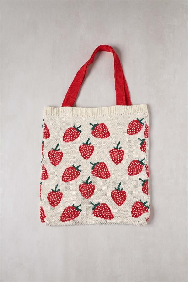 Strawberry Knitted Tote Bag