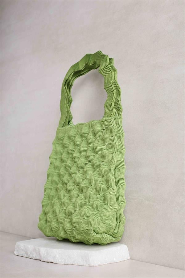 Grass Green Bubble Knitted Bag