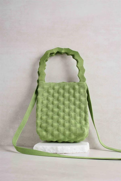Grass Green Bubble Knitted Bag