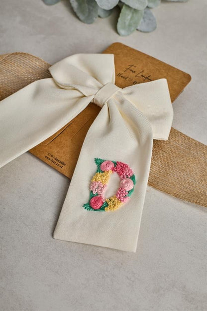 Initial Embroidered Bow Ties