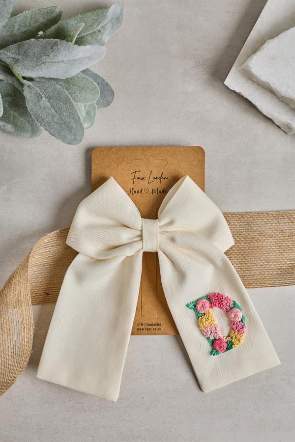 Initial Embroidered Bow Ties