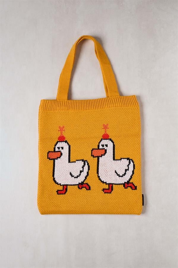 Duck Duck Knitted Tote Bag