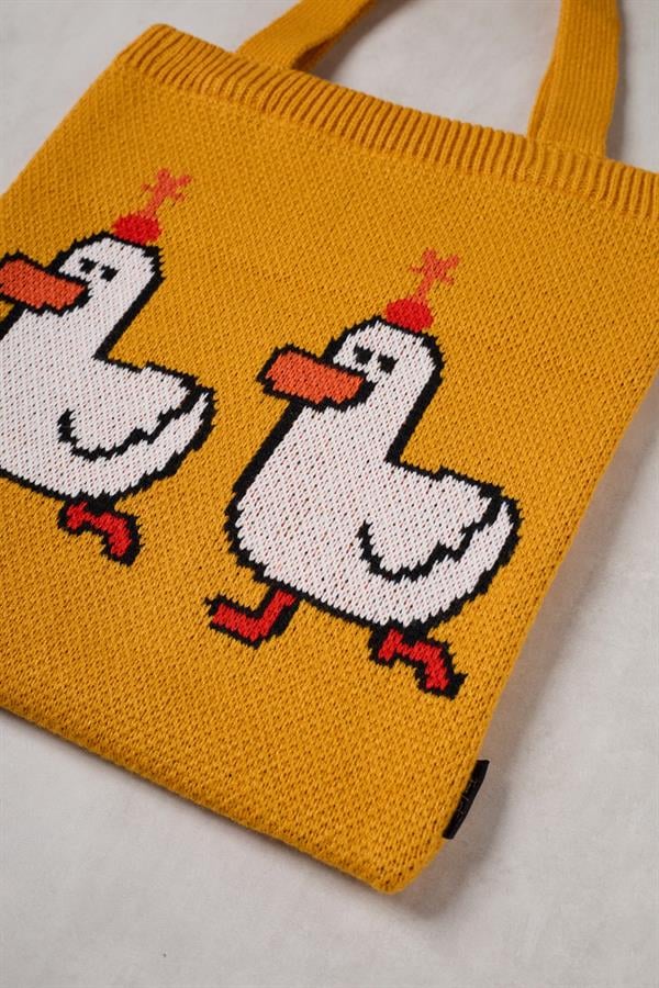 Duck Duck Knitted Tote Bag