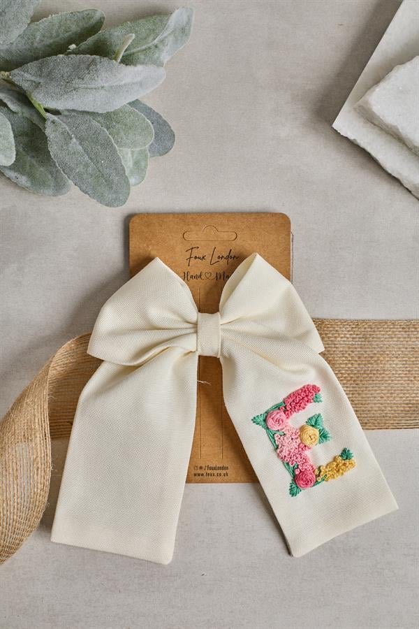 E Embroidered Bow Tie