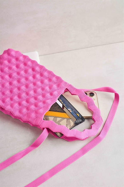 Fuchsia Bubble Knitted Bag