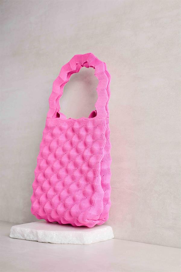 Fuchsia Bubble Knitted Bag