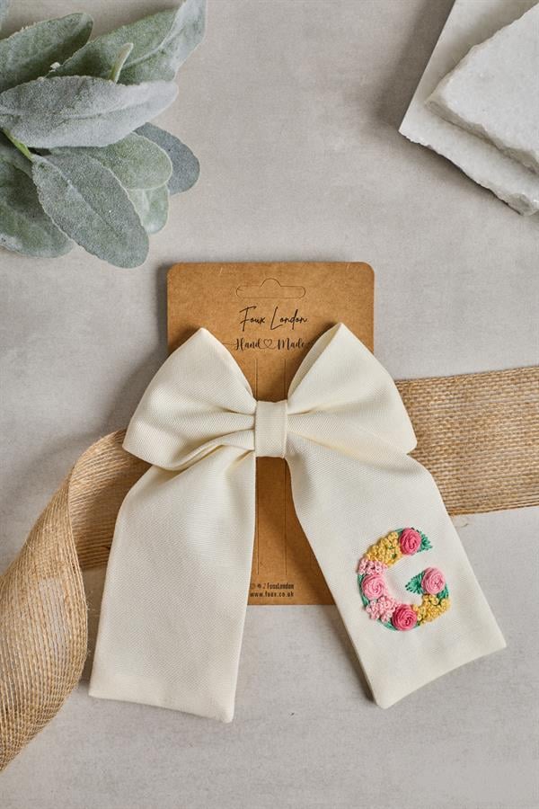 Initial Embroidered Bow Ties