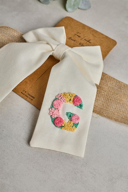Initial Embroidered Bow Ties