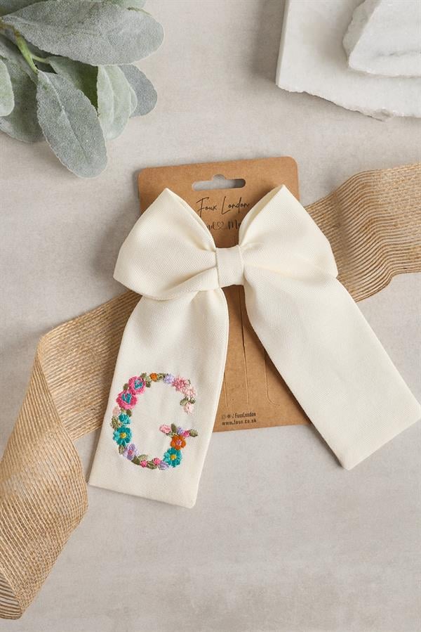 G Embroidered Bow Tie