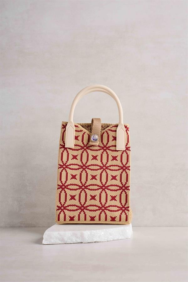 Geometric Pattern Knitted Bag