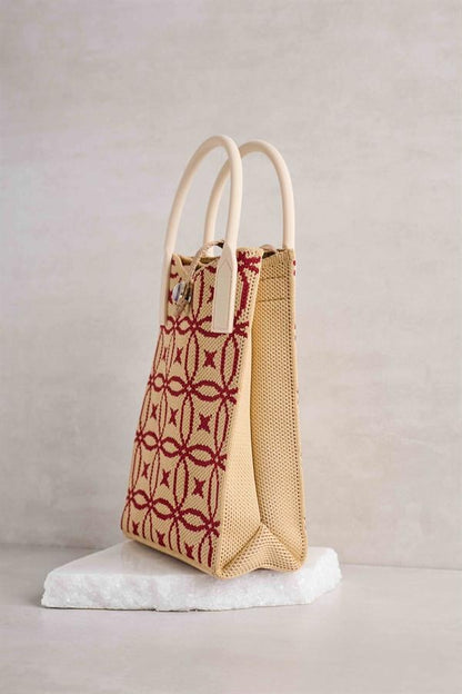 Geometric Pattern Knitted Bag