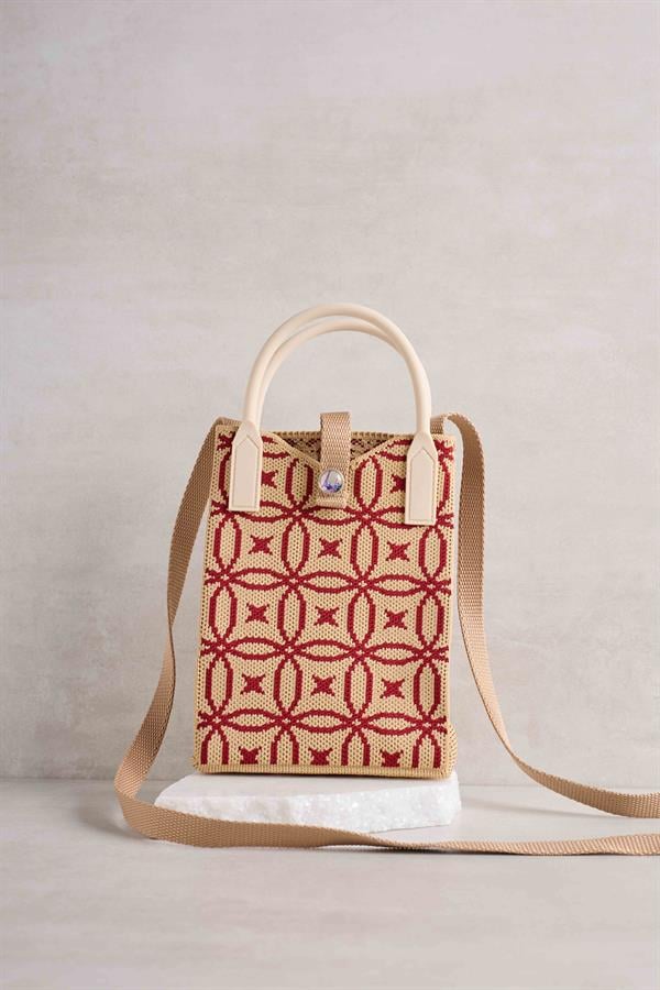 Geometric Pattern Knitted Bag