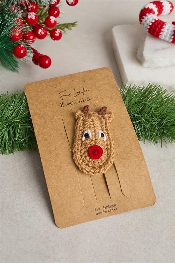 Reindeer Crochet Clips