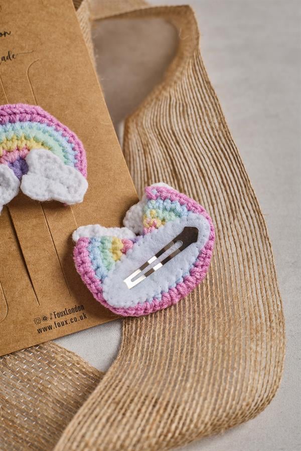 Rainbow Crochet Clips