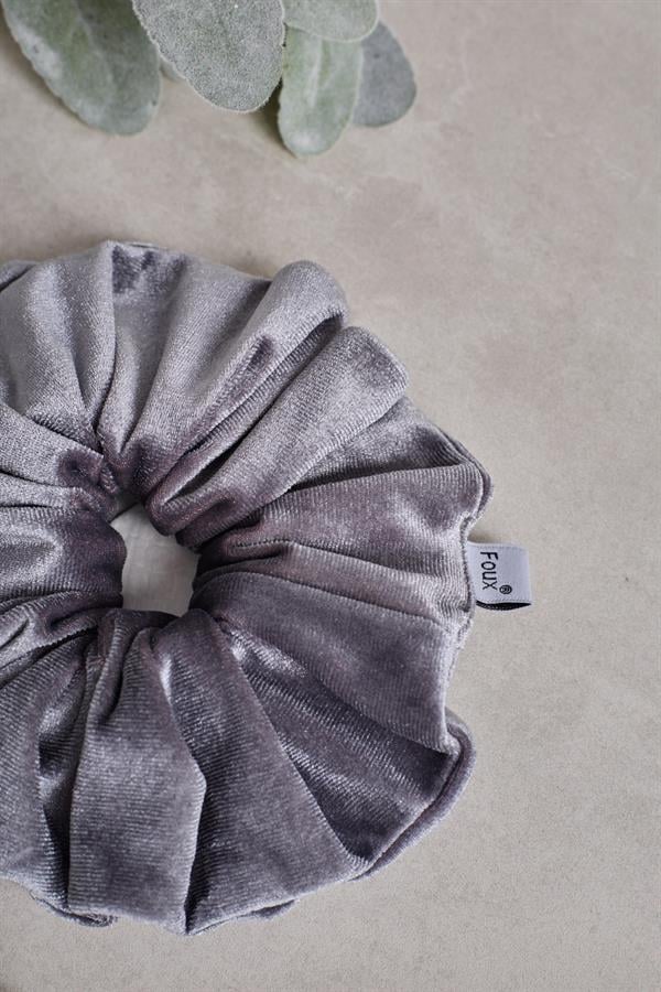 Gray Velvet Scrunchie