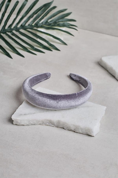 Gray Velvet Headband
