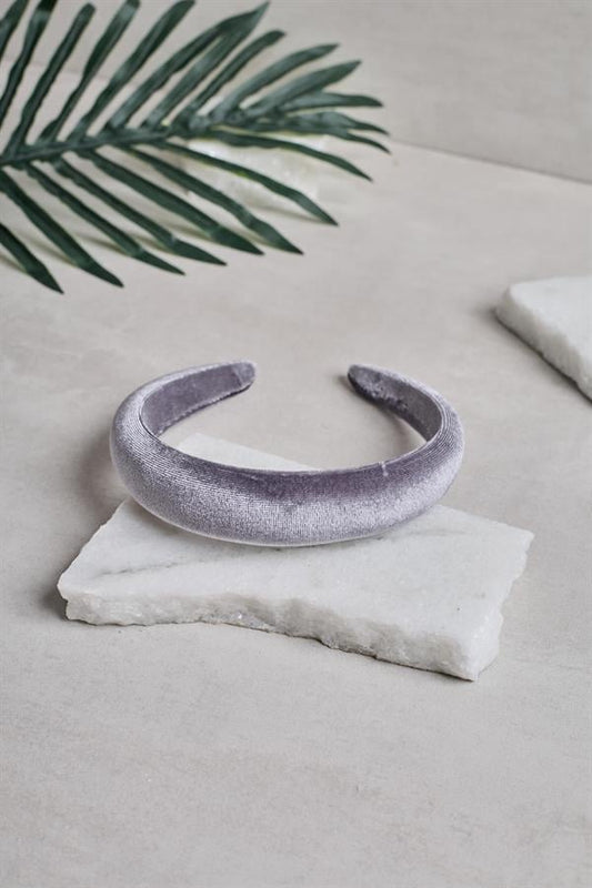 Gray Velvet Headband