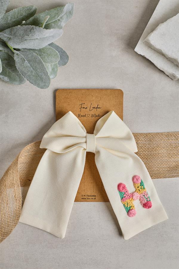 H Embroidered Bow Tie