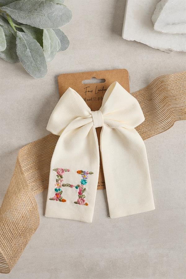 H Embroidered Bow Tie