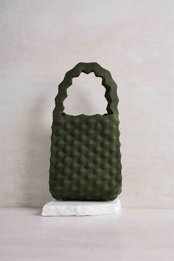 Khaki Bubble Knitted Bag