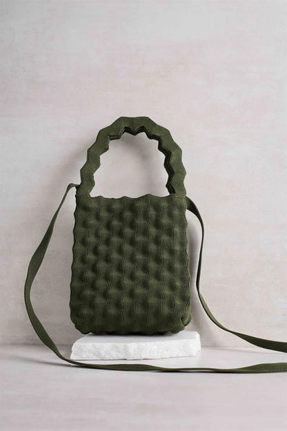 Khaki Bubble Knitted Bag