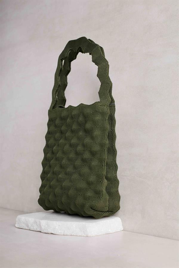 Khaki Bubble Knitted Bag