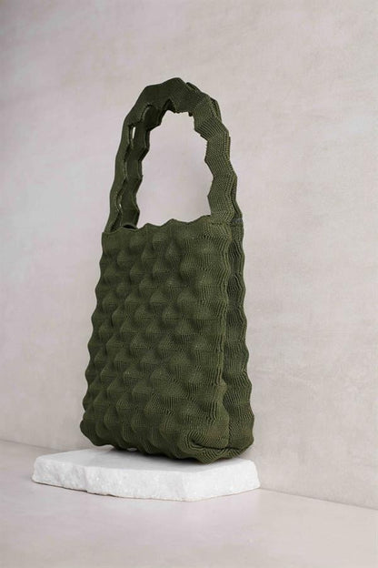 Khaki Bubble Knitted Bag