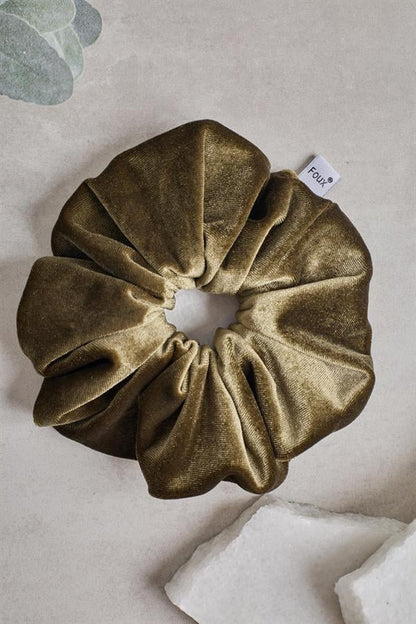 Khaki Velvet Scrunchie
