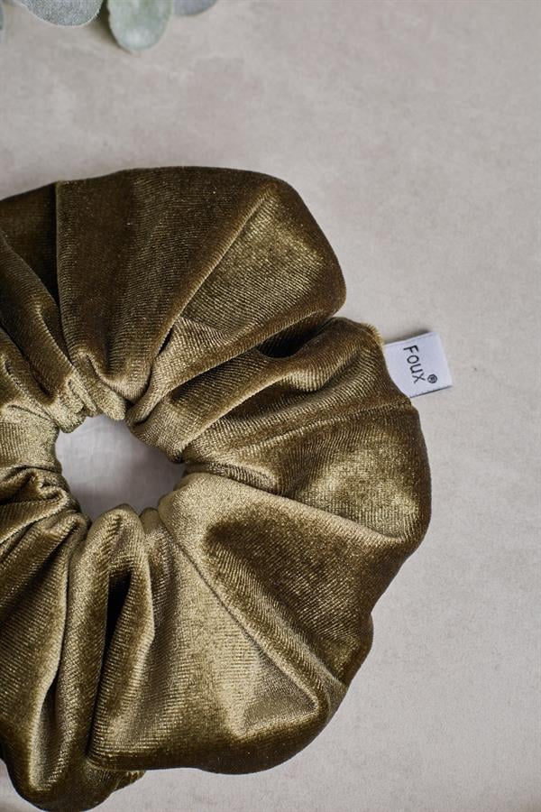 Khaki Velvet Scrunchie