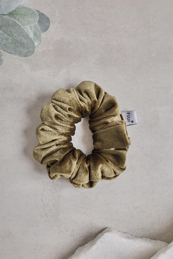 Khaki Velvet Small Scrunchie