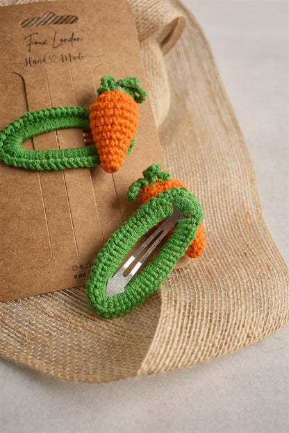 Carrot 3D Crochet Clips