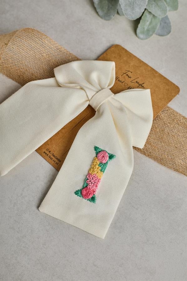 Initial Embroidered Bow Ties