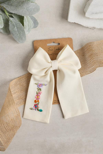 Letter Hand Embroidered Bow Tie