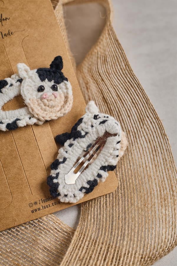Cow Crochet Clips