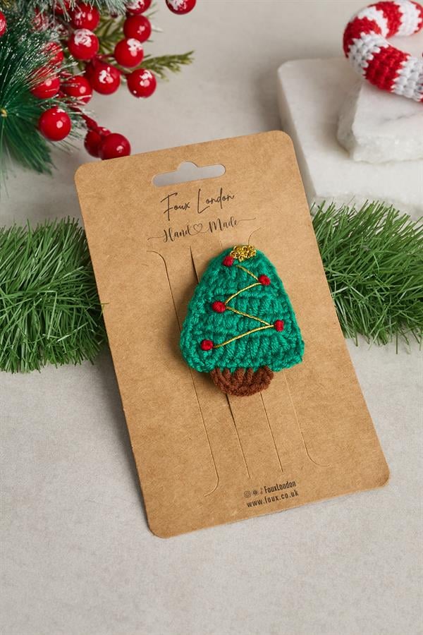 Lighted Christmas Tree Crochet Clips