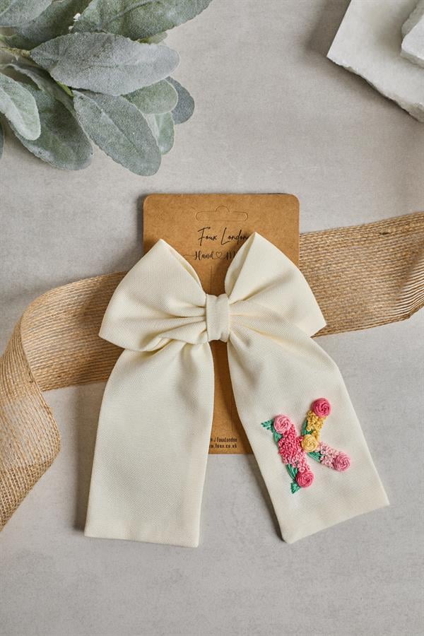Initial Embroidered Bow Ties