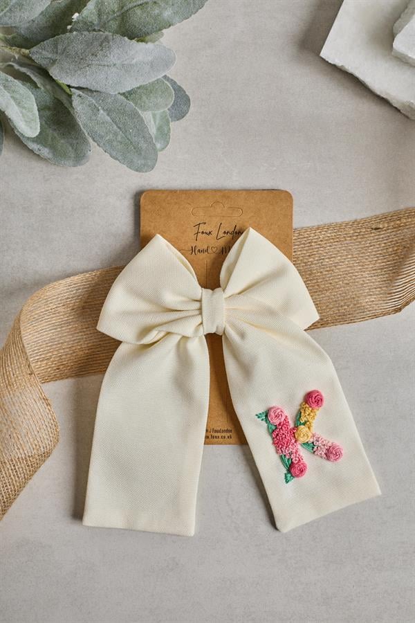 K Embroidered Bow Tie