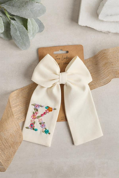 Letter Hand Embroidered Bow Tie