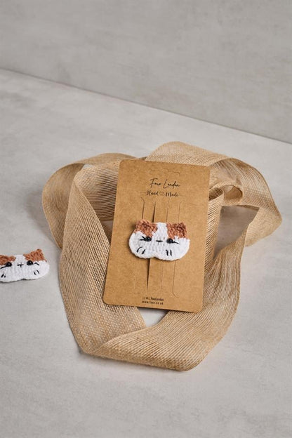 Brown Cat Crochet Clips